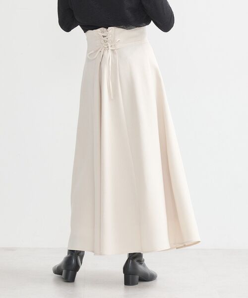 earth music&ecology（アースミュージックアンドエコロジー）の「バックレースアップスカート（スカート・レディース・ブラウン/グレー/ブラック/アイボリー・S/M）」の8枚目の写真