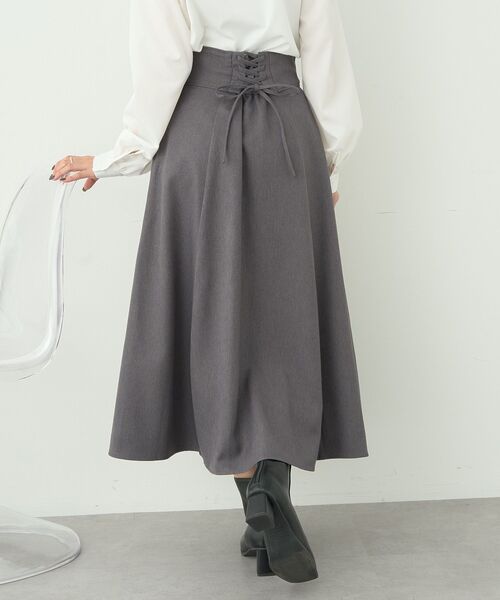 earth music&ecology（アースミュージックアンドエコロジー）の「バックレースアップスカート（スカート・レディース・ブラウン/グレー/ブラック/アイボリー・S/M）」の4枚目の写真