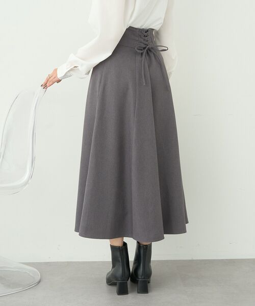 earth music&ecology（アースミュージックアンドエコロジー）の「バックレースアップスカート（スカート・レディース・ブラウン/グレー/ブラック/アイボリー・S/M）」の5枚目の写真