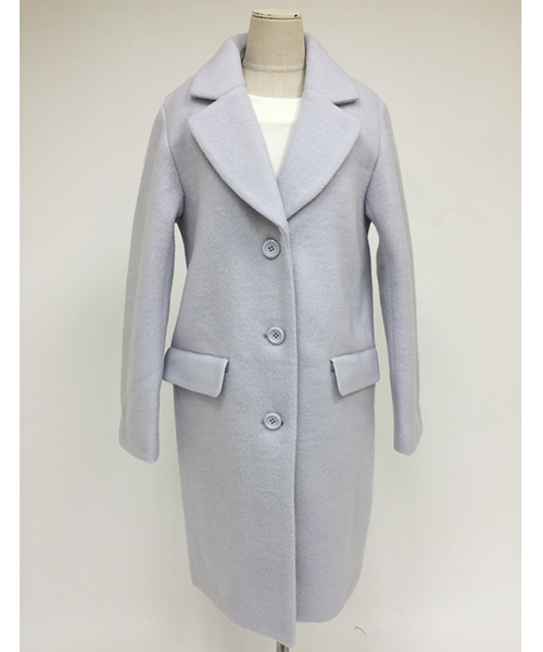 one after another NICE CLAUP（ワンアフターアナザーナイスクラップ）の「【Ray1月号掲載 ナイスクラップ】ウールチェスターコート（チェスターコート・レディース・サックスブルー/キャメル/グレー/ブラック・MEDIUM/LARGE）」の6枚目の写真