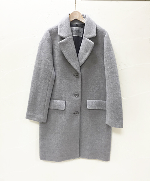 one after another NICE CLAUP（ワンアフターアナザーナイスクラップ）の「【Ray1月号掲載 ナイスクラップ】ウールチェスターコート（チェスターコート・レディース・サックスブルー/キャメル/グレー/ブラック・MEDIUM/LARGE）」の13枚目の写真