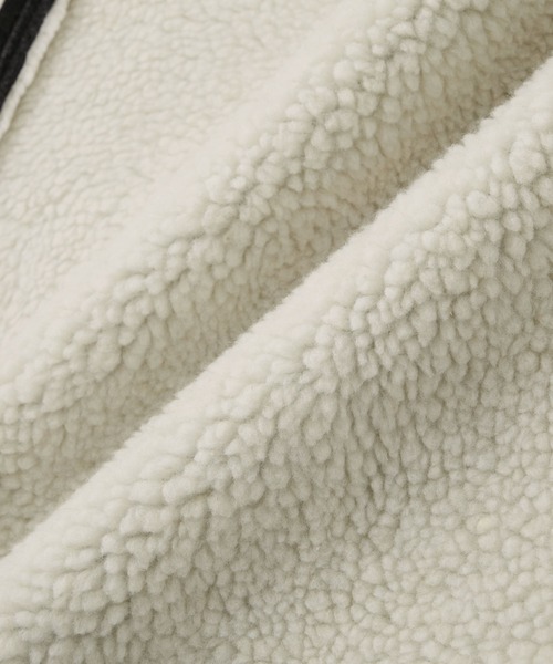 MONO-MART（モノマート）の「【襟元2WAY＆選べる2タイプ着丈】ショート/ミドルB-3 フェイクムートンジャケット（ムートンコート・レディース・ブラウン/アイボリー/ブラック/キャメル・S/FREE）」の11枚目の写真