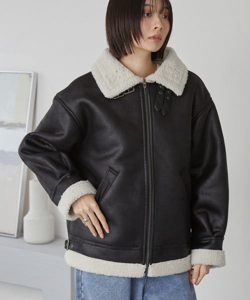 セール】【襟元2WAY＆選べる2タイプ着丈】ショート/ミドルB-3 フェイク