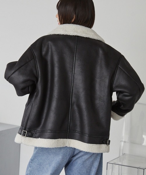 襟元2WAY＆選べる2タイプ着丈】ショート/ミドルB-3 フェイクムートン