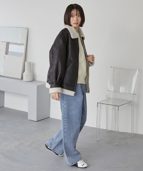 セール】【襟元2WAY＆選べる2タイプ着丈】ショート/ミドルB-3 フェイク