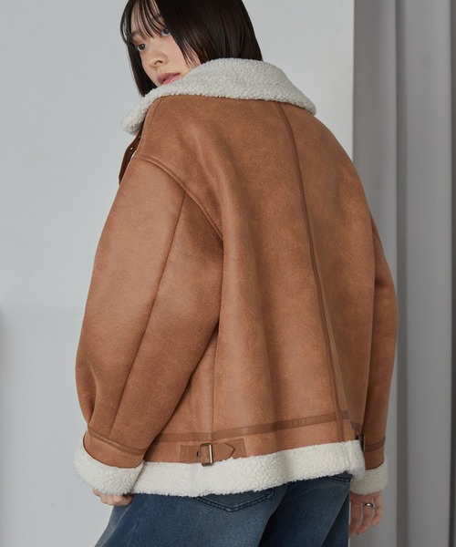 襟元2WAY＆選べる2タイプ着丈】ショート/ミドルB-3 フェイクムートン