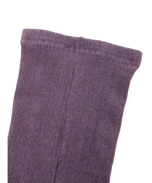 Samansa Mos2（サマンサ モスモス）の「変則リブタイツ（ソックス/靴下・レディース・チャコールグレー/ベージュ/パープル・F）」の5枚目の写真