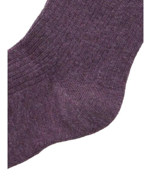 Samansa Mos2（サマンサ モスモス）の「変則リブタイツ（ソックス/靴下・レディース・チャコールグレー/ベージュ/パープル・F）」の4枚目の写真