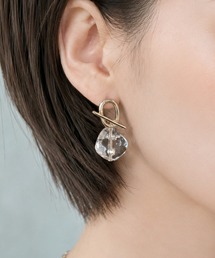 clear stone pierced earrings / クリア ストーン ピアス (両耳用)