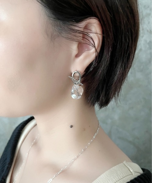 【美品】ゴールド　クリアストーンのピアス クリアストーンピアス – JOSS DROPS