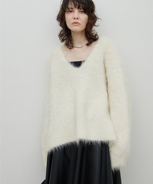 GALLARDAGALANTE（ガリャルダガランテ）の「スーリーアルパカプルオーバー（ニット/セーター・レディース・ホワイト/ブルー・FREE）」の3枚目の写真