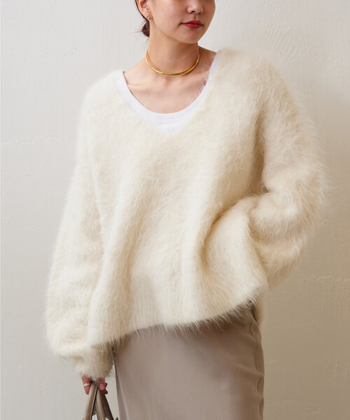 GALLARDAGALANTE（ガリャルダガランテ）の「スーリーアルパカプルオーバー（ニット/セーター・レディース・ホワイト/ブルー・FREE）」の11枚目の写真