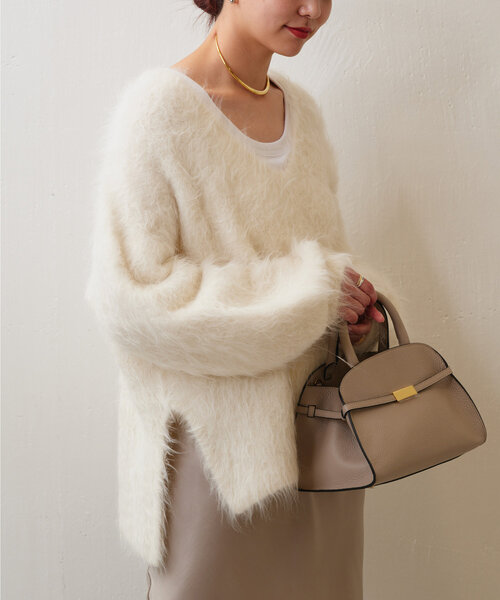 GALLARDAGALANTE（ガリャルダガランテ）の「スーリーアルパカプルオーバー（ニット/セーター・レディース・ホワイト/ブルー・FREE）」の12枚目の写真