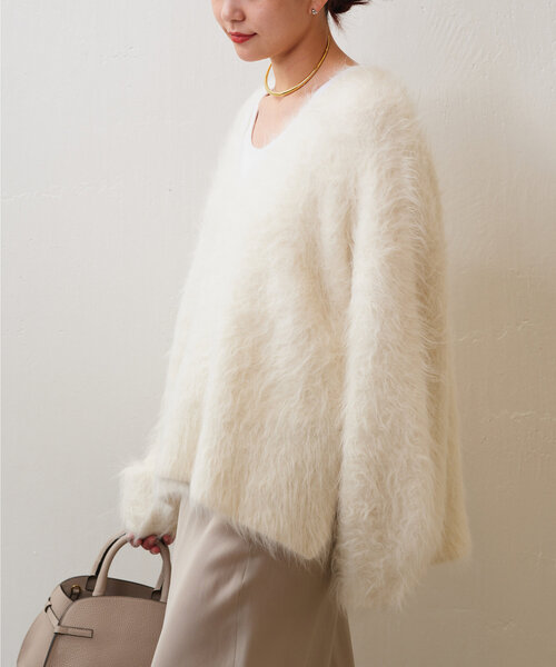 GALLARDAGALANTE（ガリャルダガランテ）の「スーリーアルパカプルオーバー（ニット/セーター・レディース・ホワイト/ブルー・FREE）」の13枚目の写真