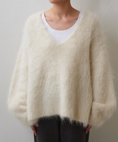 GALLARDAGALANTE（ガリャルダガランテ）の「スーリーアルパカプルオーバー（ニット/セーター・レディース・ホワイト/ブルー・FREE）」の19枚目の写真