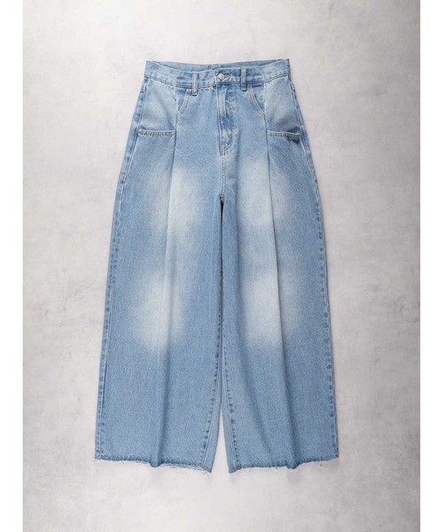 Right-on（ライトオン）の「タックバギーデニムパンツ（デニムパンツ・レディース・ライトインディゴブルー・S/M/L/XL）」の8枚目の写真