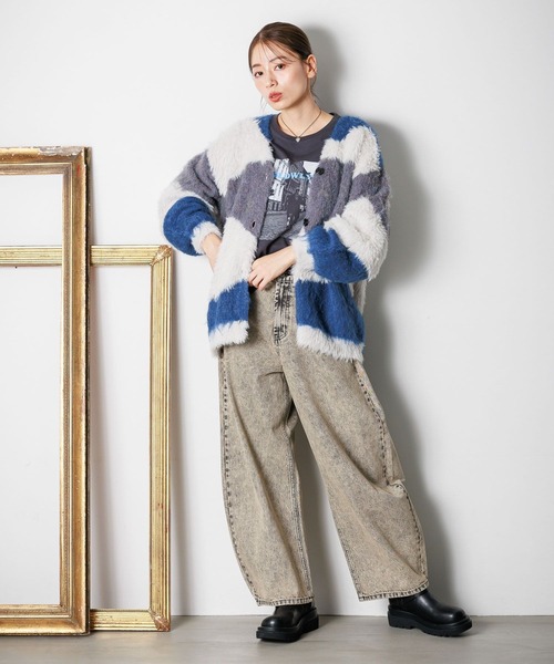 【A出品】 洋服 セール】インターシャ配色カーディガン / 150985（カーディガン/ボレロ