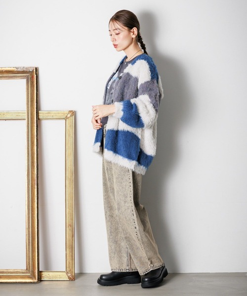 LAKOLE(ラコレ)の「インターシャ配色カーディガン / 150985(カーディガン/ボレロ・レディース・ブルー/イエロー/ピンク・FREE)」の6枚目の写真