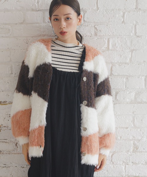 セール】インターシャ配色カーディガン / 150985（カーディガン/ボレロ