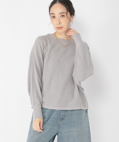 studio CLIP（スタディオクリップ）の「【3シーズンシリーズ】12ゲージアソートドルマンプルオーバー（ニット/セーター・レディース・オフホワイト/ネイビー/マスタード/ライトグレー/レッド/ライトグリーン・FREE）」の2枚目の写真