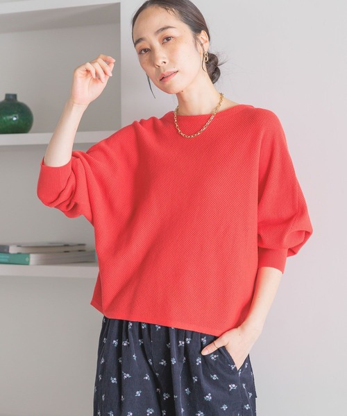 studio CLIP（スタディオクリップ）の「【3シーズンシリーズ】12ゲージアソートドルマンプルオーバー（ニット/セーター・レディース・オフホワイト/ネイビー/マスタード/ライトグレー/レッド/ライトグリーン・FREE）」の14枚目の写真