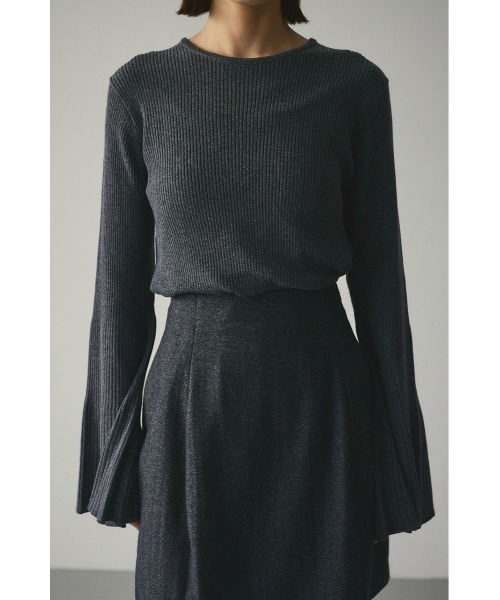 STYLEMIXER(スタイルミキサー)の「ベルスリーブソフトニット(ニット/セーター・レディース・ライトブルー/ブラック/ホワイト/グレー・FREE)」の4枚目の写真