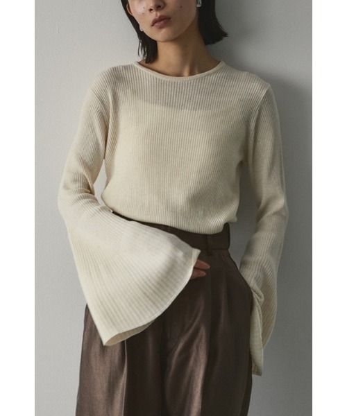 STYLEMIXER(スタイルミキサー)の「ベルスリーブソフトニット(ニット/セーター・レディース・ライトブルー/ブラック/ホワイト/グレー・FREE)」の2枚目の写真