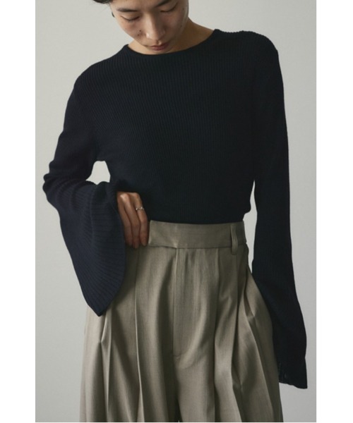 STYLEMIXER(スタイルミキサー)の「ベルスリーブソフトニット(ニット/セーター・レディース・ライトブルー/ブラック/ホワイト/グレー・FREE)」の3枚目の写真