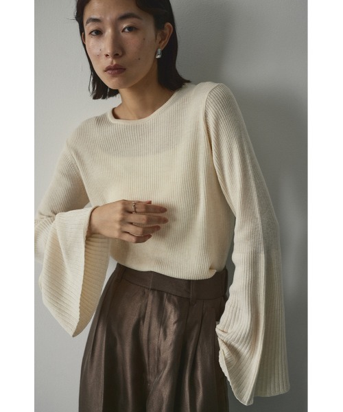 STYLEMIXER(スタイルミキサー)の「ベルスリーブソフトニット(ニット/セーター・レディース・ライトブルー/ブラック/ホワイト/グレー・FREE)」の5枚目の写真