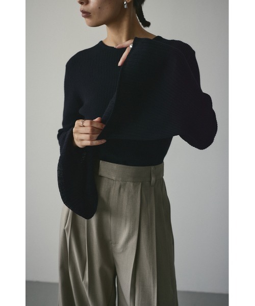 STYLEMIXER(スタイルミキサー)の「ベルスリーブソフトニット(ニット/セーター・レディース・ライトブルー/ブラック/ホワイト/グレー・FREE)」の18枚目の写真