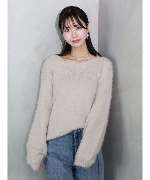 EATME(イートミー)の「フワフワフェザーチュニック(ニット/セーター・レディース・イエロー/ベージュ/ピンク/オフホワイト・FREE)」の17枚目の写真