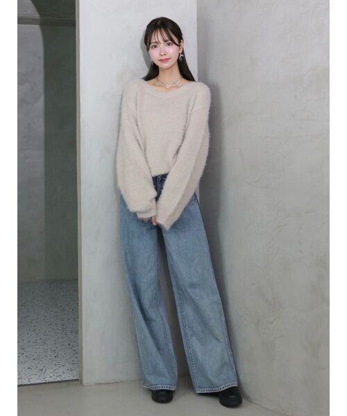 EATME(イートミー)の「フワフワフェザーチュニック(ニット/セーター・レディース・イエロー/ベージュ/ピンク/オフホワイト・FREE)」の19枚目の写真