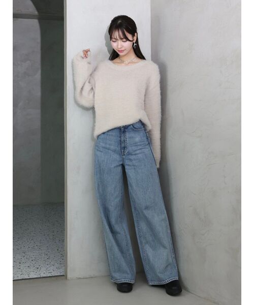 EATME(イートミー)の「フワフワフェザーチュニック(ニット/セーター・レディース・イエロー/ベージュ/ピンク/オフホワイト・FREE)」の20枚目の写真