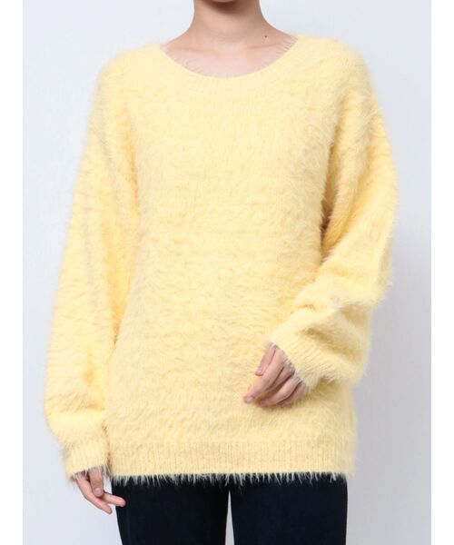 EATME(イートミー)の「フワフワフェザーチュニック(ニット/セーター・レディース・イエロー/ベージュ/ピンク/オフホワイト・FREE)」の9枚目の写真