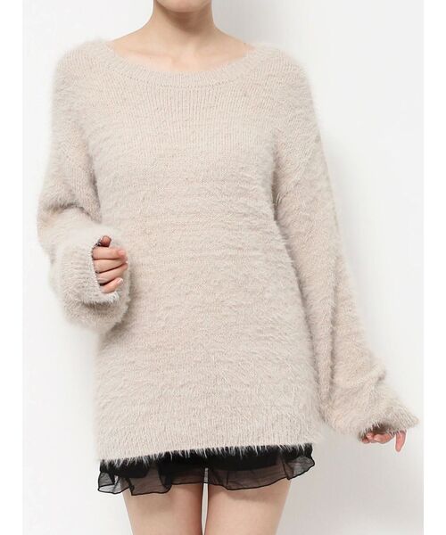 EATME(イートミー)の「フワフワフェザーチュニック(ニット/セーター・レディース・イエロー/ベージュ/ピンク/オフホワイト・FREE)」の10枚目の写真