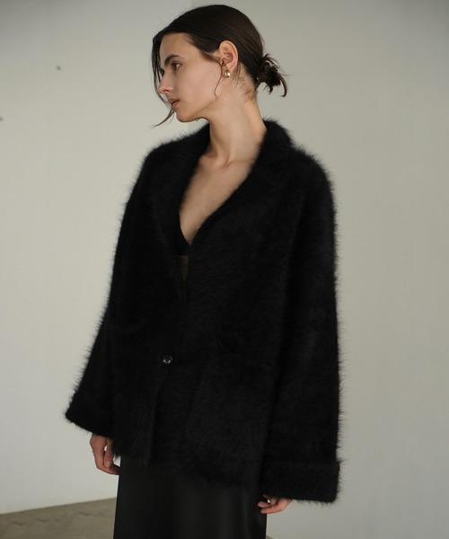 CLANE（クラネ）の「ANGOLA TAILORED KNIT JACKET（テーラードジャケット・レディース・ブラック/ベージュ・1/2）」の17枚目の写真