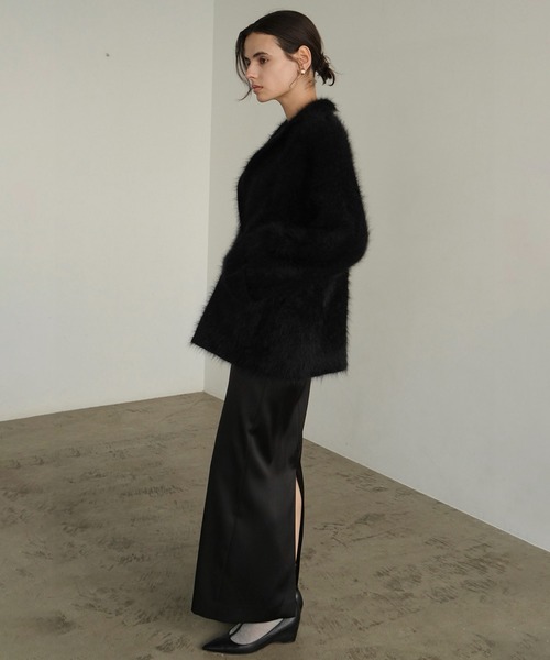 CLANE（クラネ）の「ANGOLA TAILORED KNIT JACKET（テーラードジャケット・レディース・ブラック/ベージュ・1/2）」の21枚目の写真