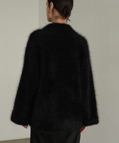 CLANE（クラネ）の「ANGOLA TAILORED KNIT JACKET（テーラードジャケット・レディース・ブラック/ベージュ・1/2）」の19枚目の写真