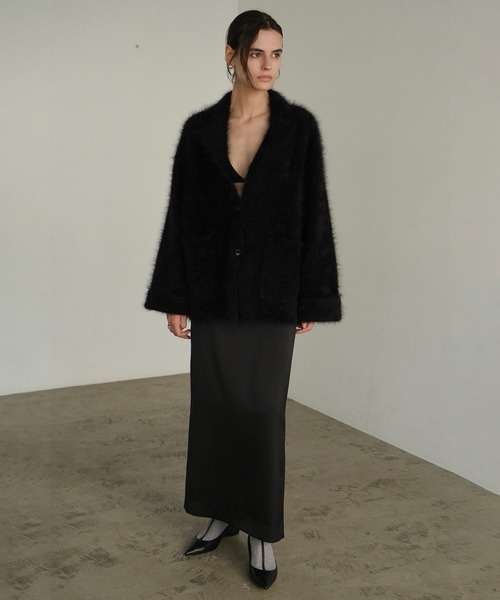 CLANE（クラネ）の「ANGOLA TAILORED KNIT JACKET（テーラードジャケット・レディース・ブラック/ベージュ・1/2）」の20枚目の写真