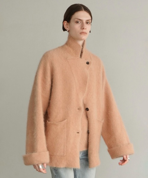 CLANE（クラネ）の「ANGOLA TAILORED KNIT JACKET（テーラードジャケット・レディース・ブラック/ベージュ・1/2）」の3枚目の写真