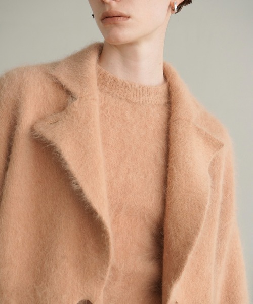 CLANE（クラネ）の「ANGOLA TAILORED KNIT JACKET（テーラードジャケット・レディース・ブラック/ベージュ・1/2）」の6枚目の写真