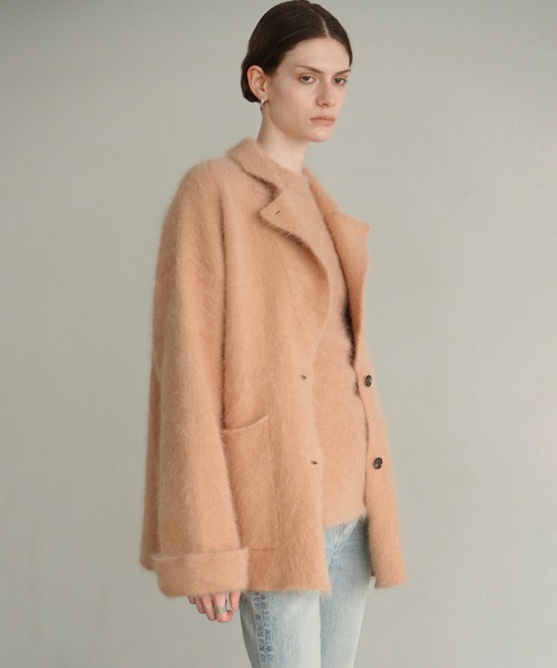 CLANE（クラネ）の「ANGOLA TAILORED KNIT JACKET（テーラードジャケット・レディース・ブラック/ベージュ・1/2）」の8枚目の写真