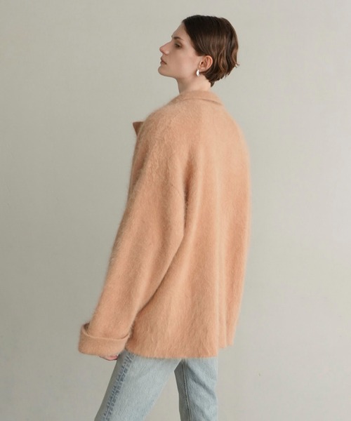 CLANE（クラネ）の「ANGOLA TAILORED KNIT JACKET（テーラードジャケット・レディース・ブラック/ベージュ・1/2）」の9枚目の写真