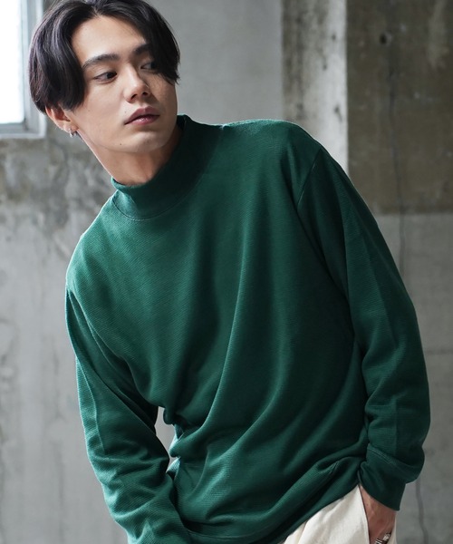 (Never) Acquiesce(ネバーアクイース)の「ミラノリブニットソーモックネックニットソー(Tシャツ/カットソー・メンズ・ホワイト/ワインレッド/ブラック/グレイッシュベージュ/チャコール/ダークブルー/ブラウン/グリーン・LARGE/MEDIUM)」の7枚目の写真
