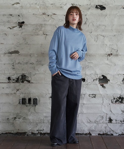 (Never) Acquiesce(ネバーアクイース)の「ミラノリブニットソーモックネックニットソー(Tシャツ/カットソー・メンズ・ホワイト/ワインレッド/ブラック/グレイッシュベージュ/チャコール/ダークブルー/ブラウン/グリーン・LARGE/MEDIUM)」の22枚目の写真