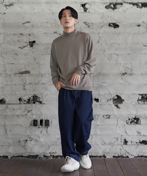 (Never) Acquiesce(ネバーアクイース)の「ミラノリブニットソーモックネックニットソー(Tシャツ/カットソー・メンズ・ホワイト/ワインレッド/ブラック/グレイッシュベージュ/チャコール/ダークブルー/ブラウン/グリーン・LARGE/MEDIUM)」の18枚目の写真
