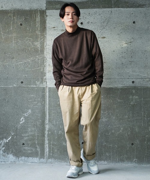 (Never) Acquiesce(ネバーアクイース)の「ミラノリブニットソーモックネックニットソー(Tシャツ/カットソー・メンズ・ホワイト/ワインレッド/ブラック/グレイッシュベージュ/チャコール/ダークブルー/ブラウン/グリーン・LARGE/MEDIUM)」の16枚目の写真
