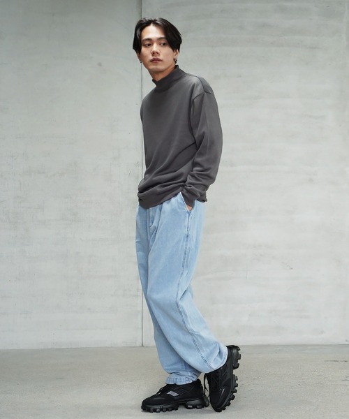 (Never) Acquiesce(ネバーアクイース)の「ミラノリブニットソーモックネックニットソー(Tシャツ/カットソー・メンズ・ホワイト/ワインレッド/ブラック/グレイッシュベージュ/チャコール/ダークブルー/ブラウン/グリーン・LARGE/MEDIUM)」の14枚目の写真