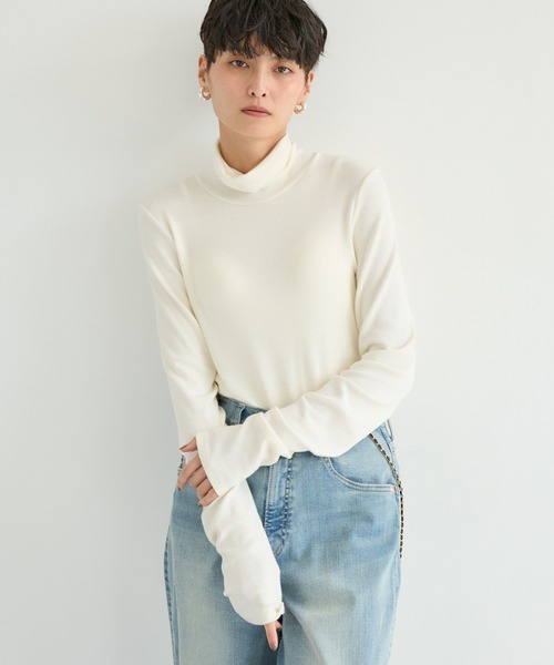 ウサト　usato　手織り　インディゴ染め　コットン　ハイネック　プルオーバー ウサト usato 手織り インディゴ染め コットン ハイネック プルオーバー