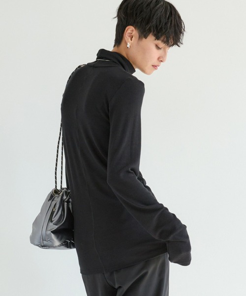 BARNYARDSTORM（バンヤードストーム）の「BARNYARDSTORM / ベアテレコハイネックプルオーバー（Tシャツ/カットソー・レディース・ブラック/オフホワイト/チャコール・1/0）」の10枚目の写真